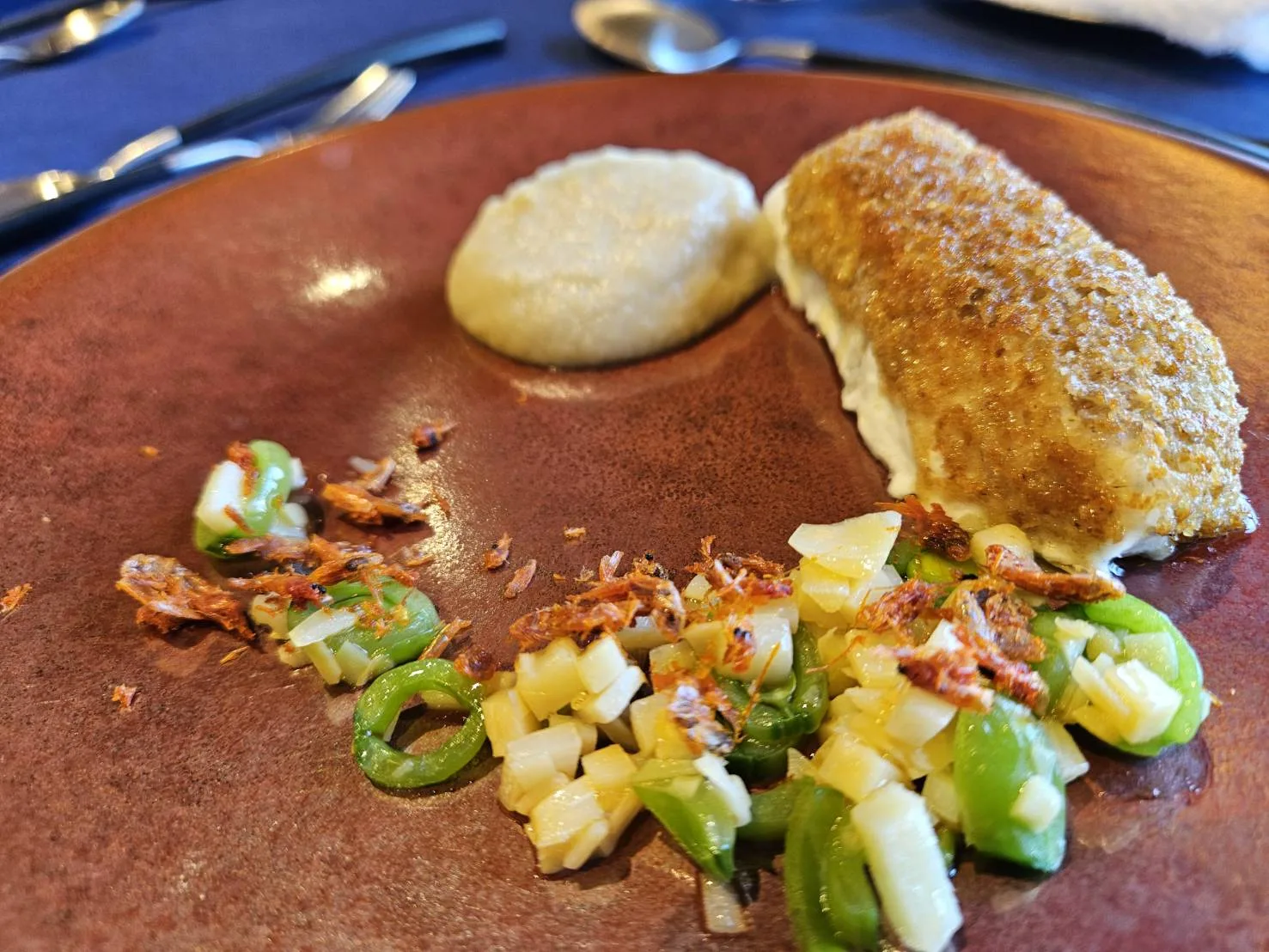 Fine dining fish course